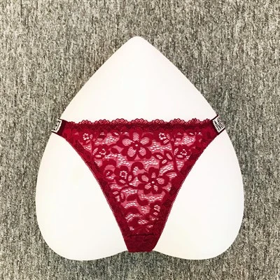 Atmungsaktiver G-String mit Strasssteinen und Po-Lift-Spitzen-Tanga
